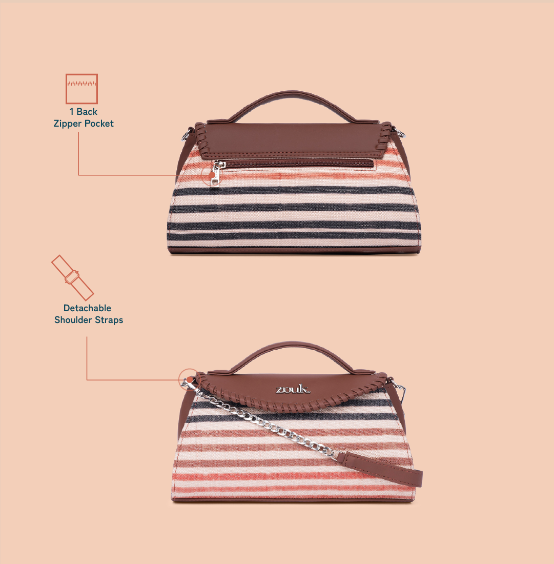 ZIP-Saisha Sling Bag - Qutub Stripes