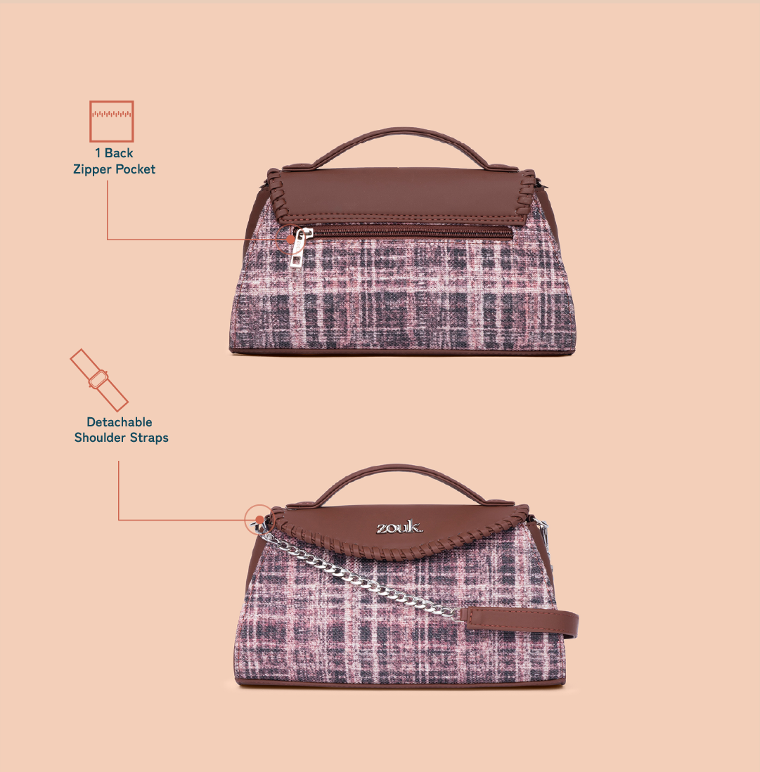 ZIP-Saisha Sling Bag - Cashmere Noir (Pink)