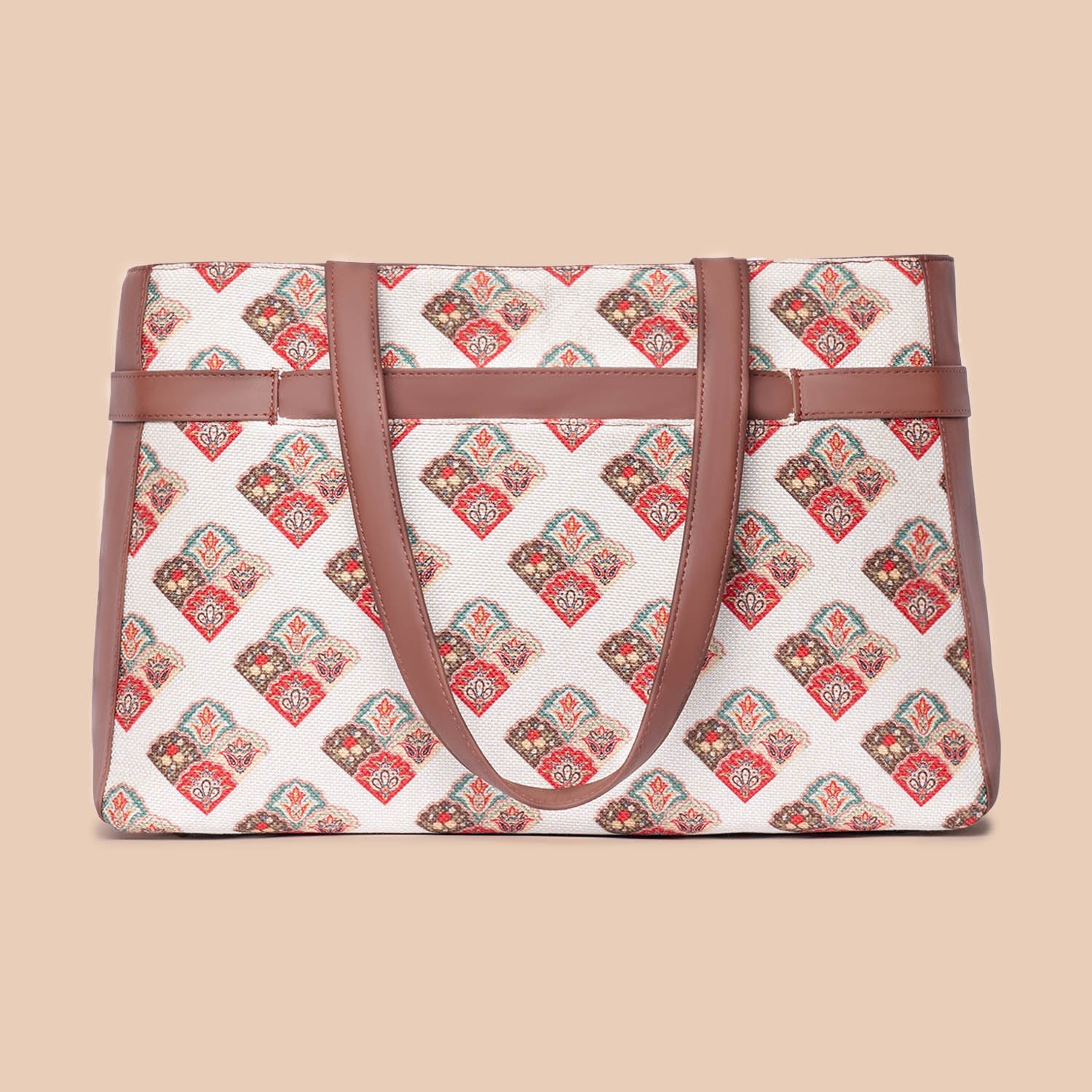 Seashell Motif White Statement Office Bag