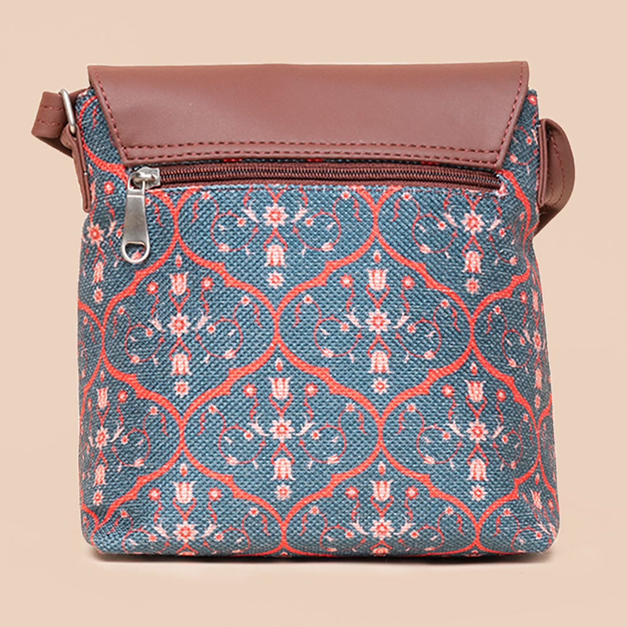 Sheesh Mahal Jaali Motif Flap Sling Bag