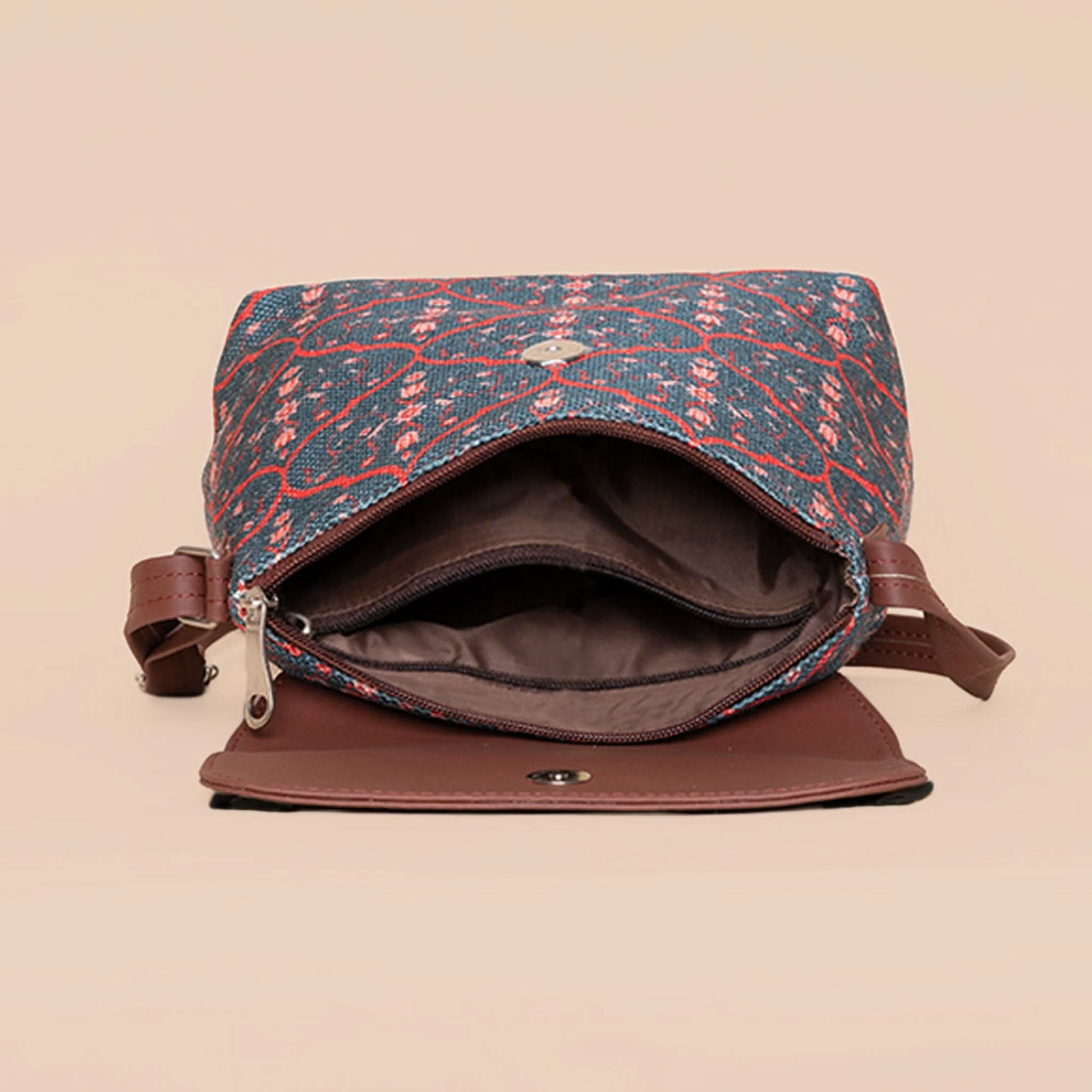 Sheesh Mahal Jaali Motif Flap Sling Bag