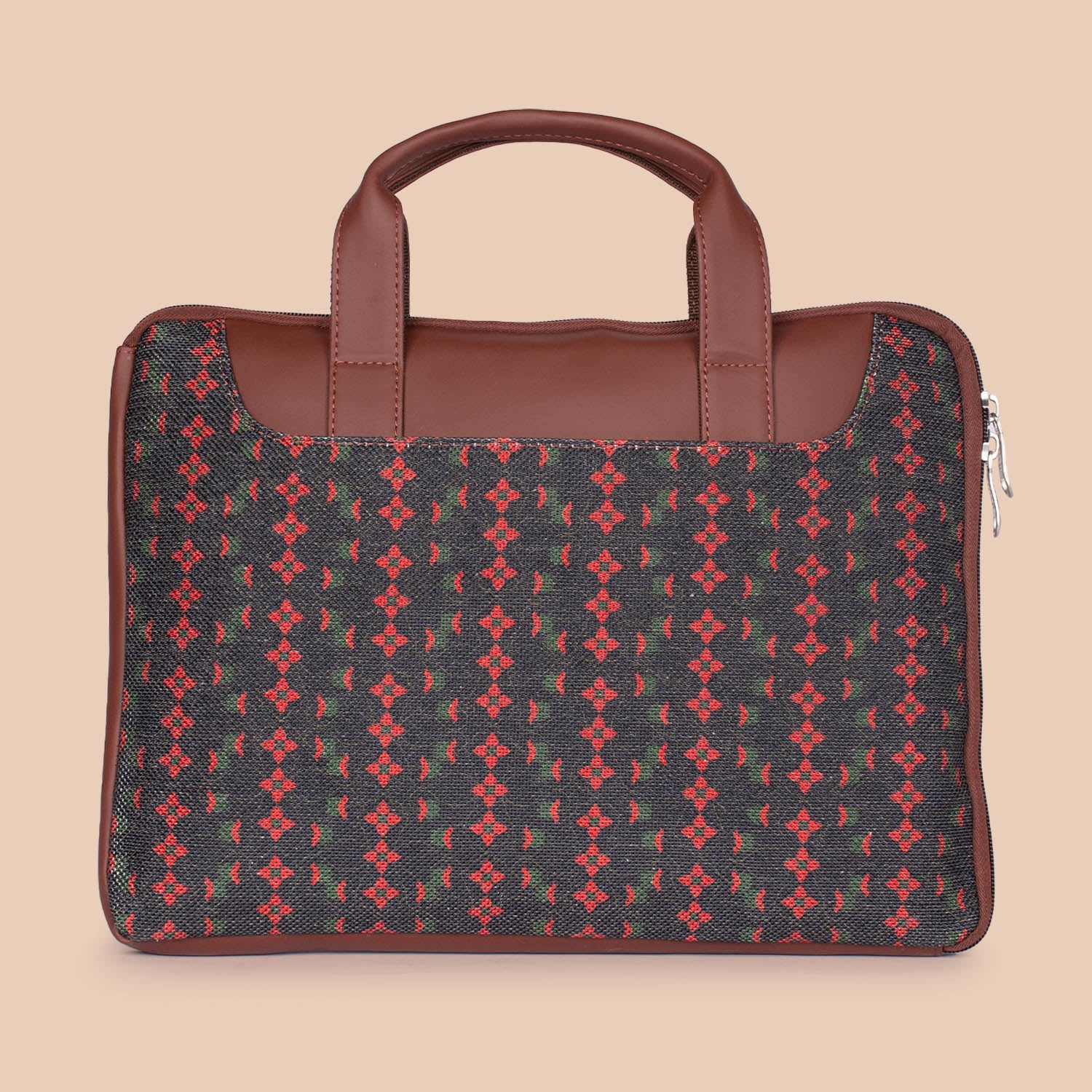 Shobha Niwas Lotus Motif L-Zippered Laptop Sleeve