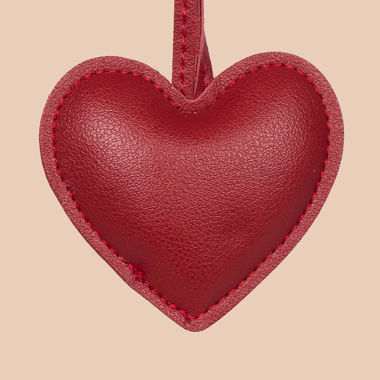 Small Heart Bag Charm - Red