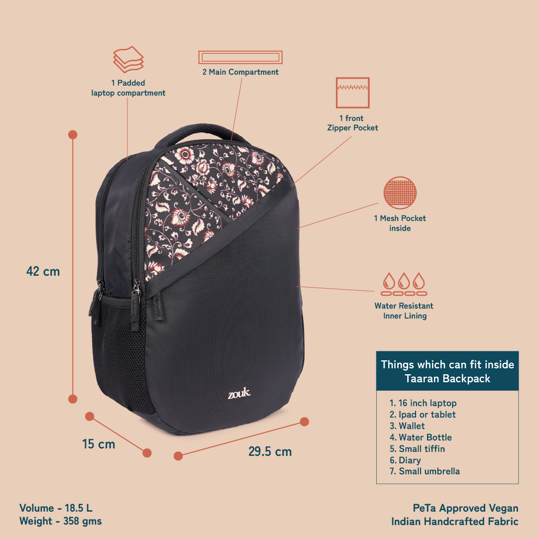 Taaran Backpack - Chittoor Blue Kalamkari