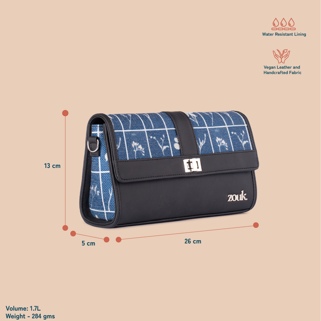 ZIP-Rhea Kapoor Tarini Clutch - Lakshadweep Azure