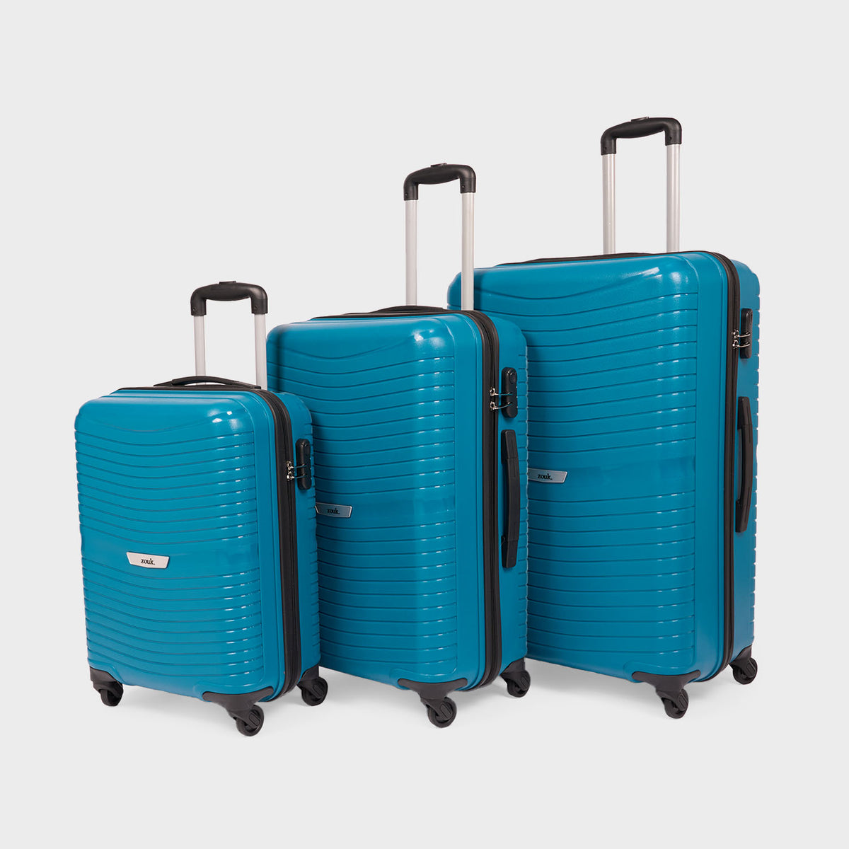Teal Zoya Trolley Bag Combo Set of 3 (Cabin & Medium & Large)