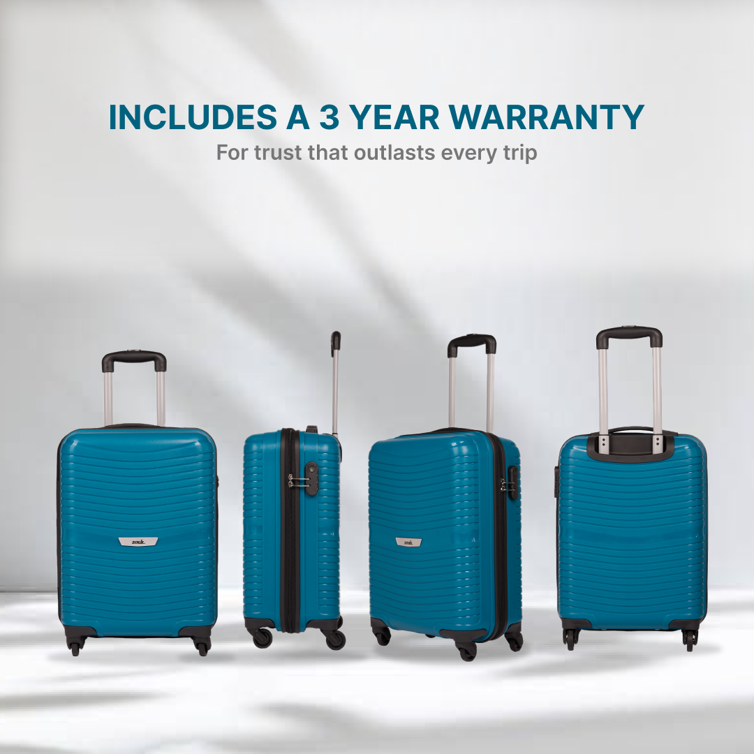 Teal Zoya Trolley Bag Combo Set of 3 (Cabin & Medium & Large)