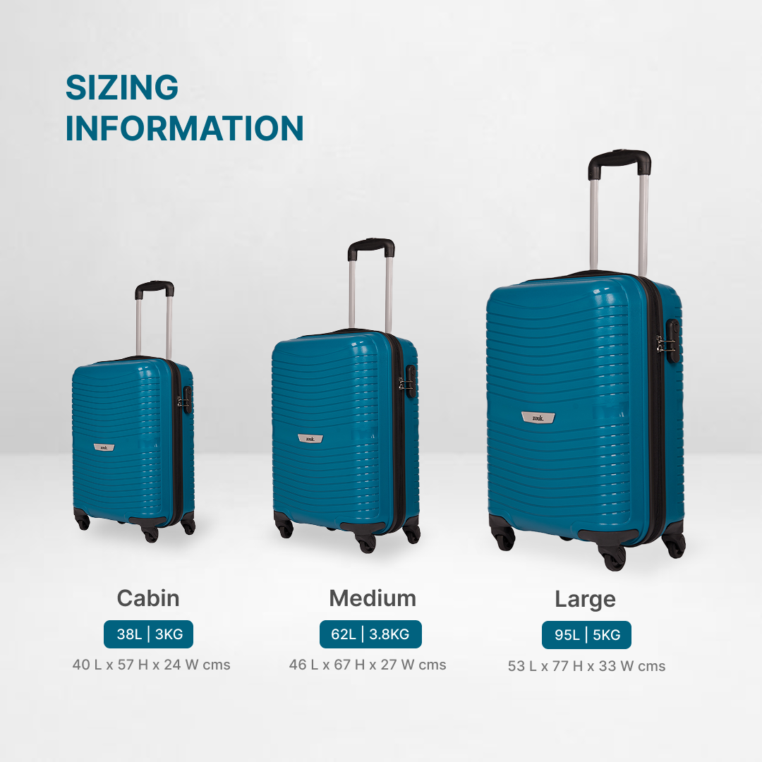 Teal Zoya Trolley Bag (Cabin)