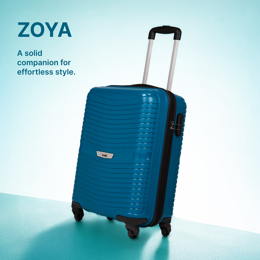 Teal Zoya Trolley Bag Combo (Medium & Large)