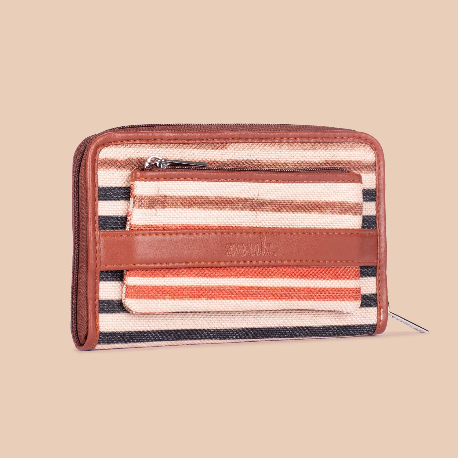 Qutub Stripes Classic Zipper Wallet