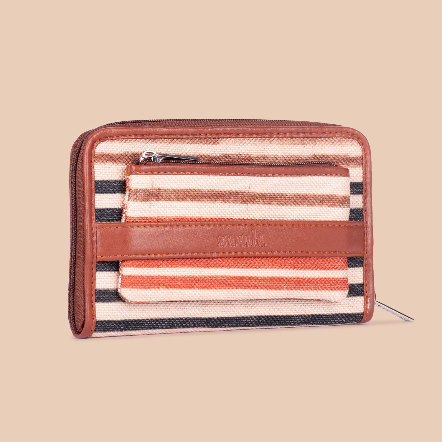 ZIP-Qutub Stripes Classic Zipper Wallet