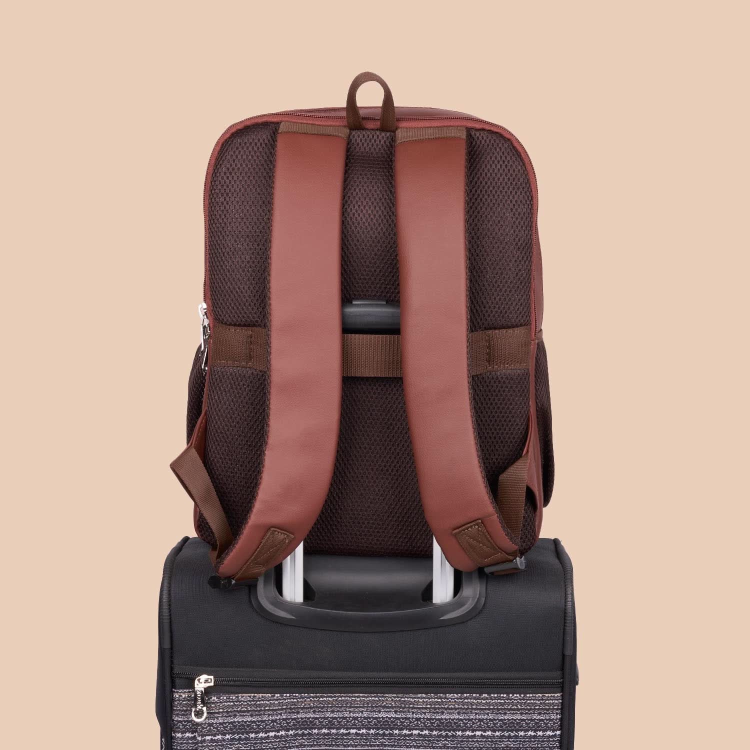 Jet Black Office Backpack (Brown) - Men's Collection