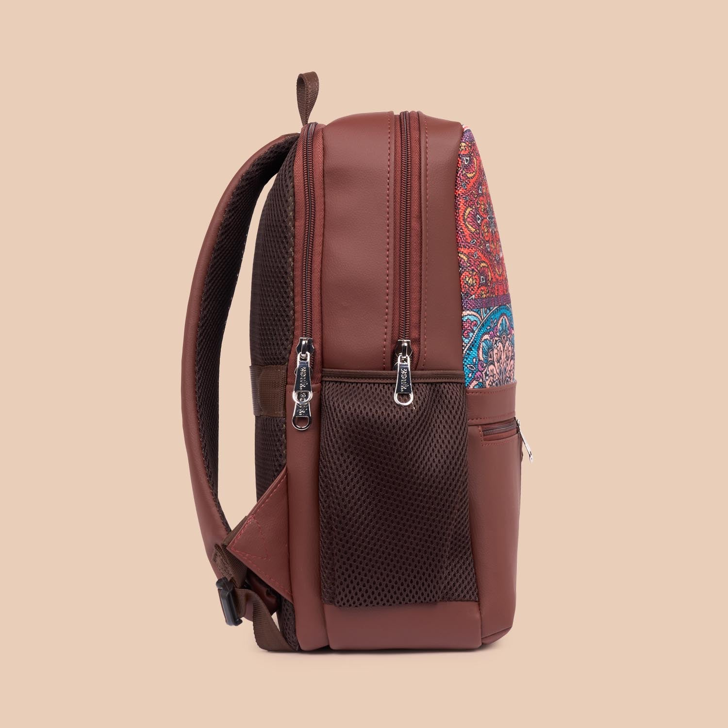 Multicolor Mandala Print Office Backpack (Brown)