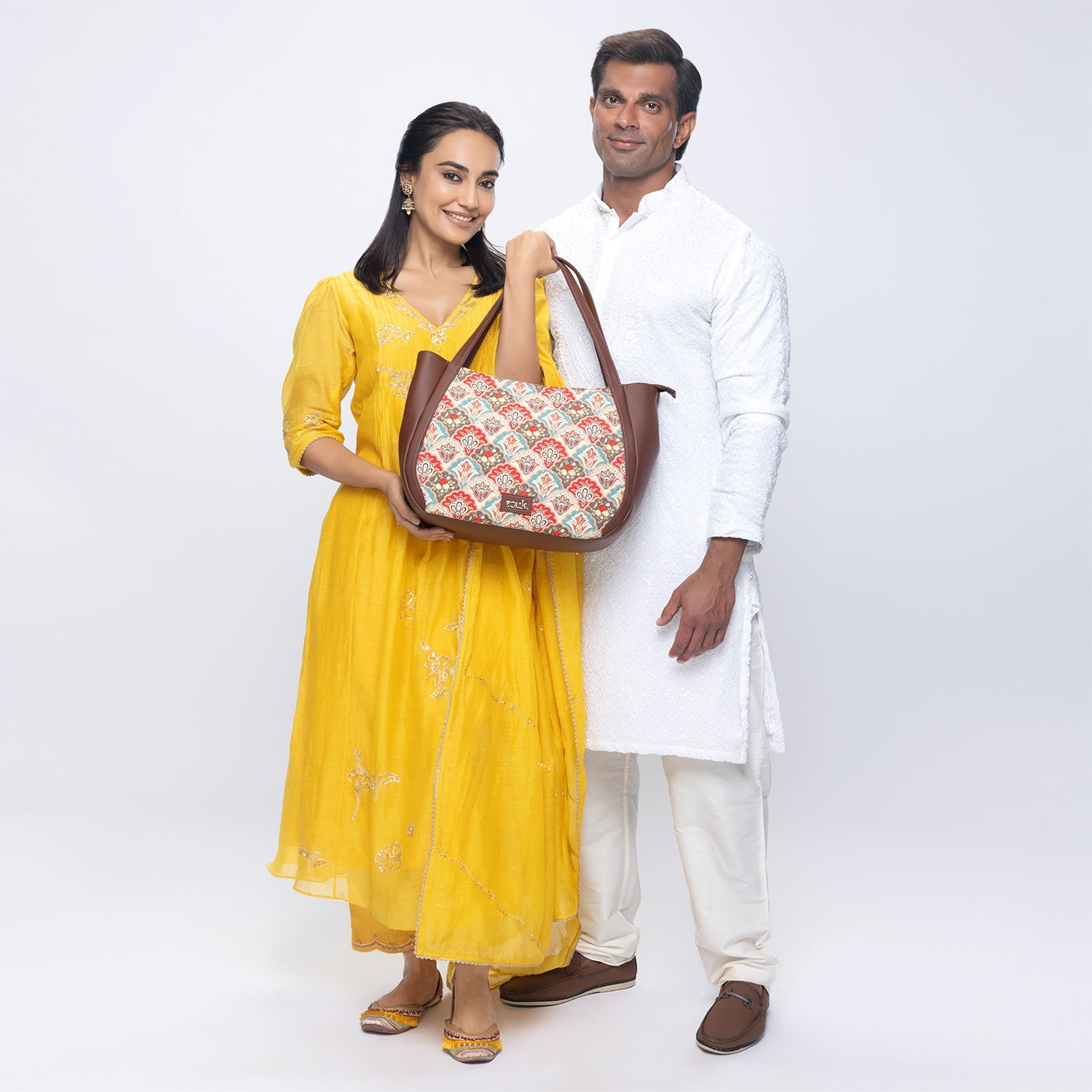 ZIP-Mughal Art Multicolor Luna Handbag