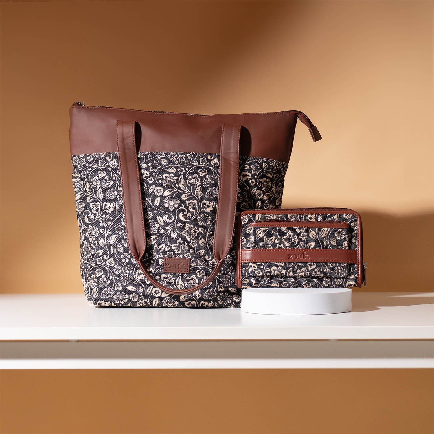 FloMotif - Everyday Tote Bag & Classic Zipper Wallet Combo