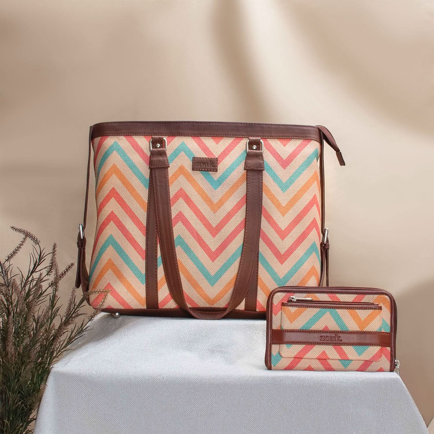 WavBeach Women's Office Bag Classic Zipper Wallet Combo