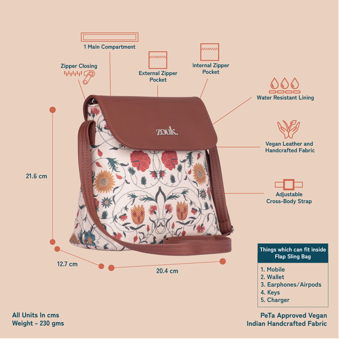 Junagarh Florals Flap Sling Bag
