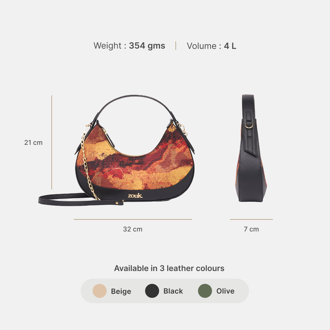 Citrine Vanya Baguette (Black Saffiano)