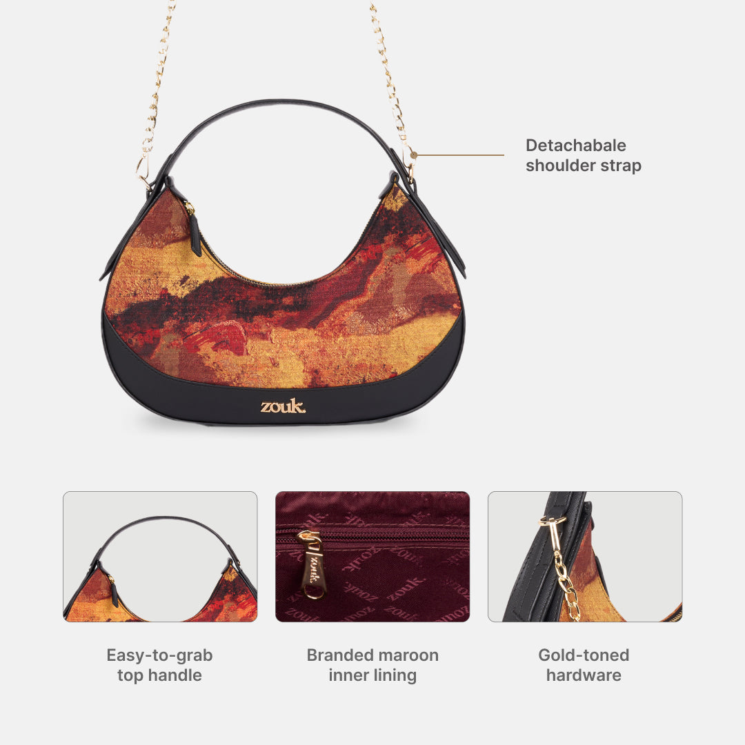 Citrine Vanya Baguette (Black Saffiano)