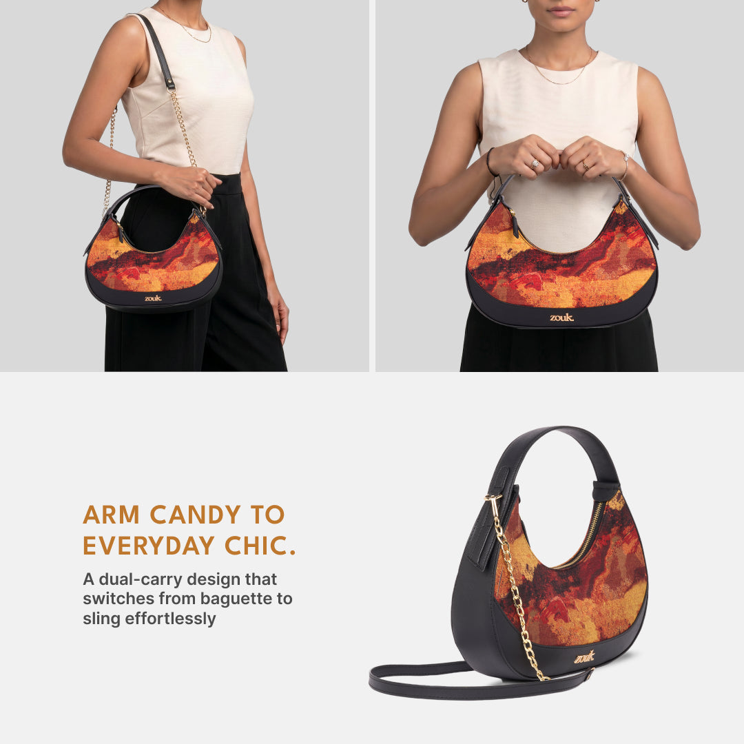 Citrine Vanya Baguette (Black Saffiano)