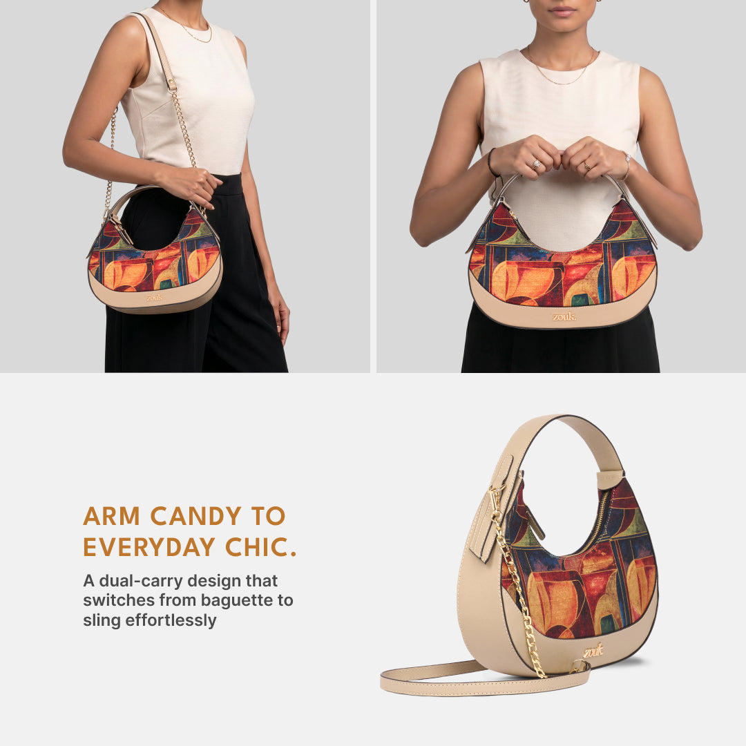Sapphire Vanya Baguette (Beige Saffiano)