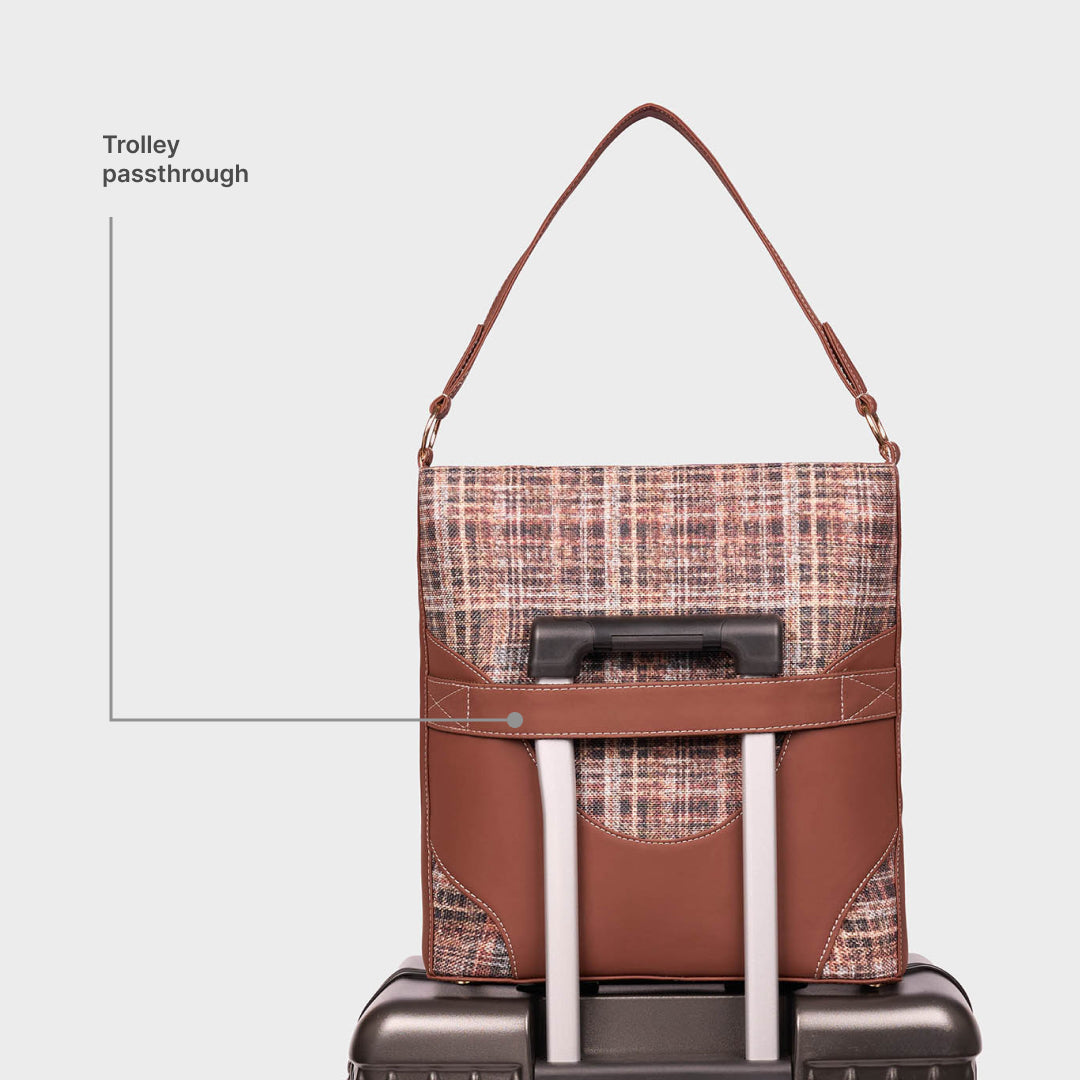 Cashmere Noir (Copper) Vertical Office Tote (Brown)