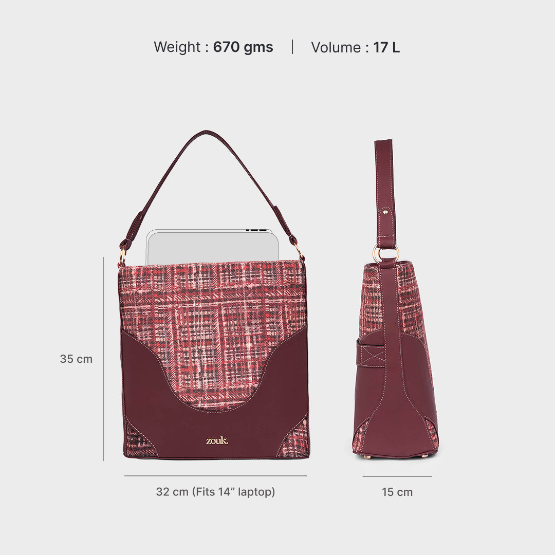 Mizo Crimson Vertical Office Tote (Cranberry)