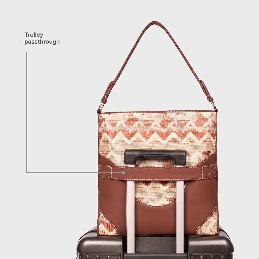 Salawas Saffron Vertical Office Tote (Brown)