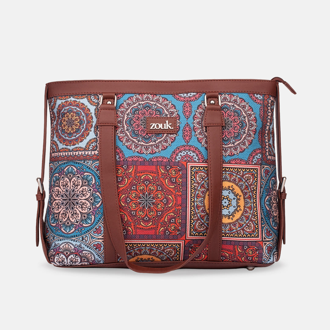 Multicolor Mandala Print Women's Office Bag