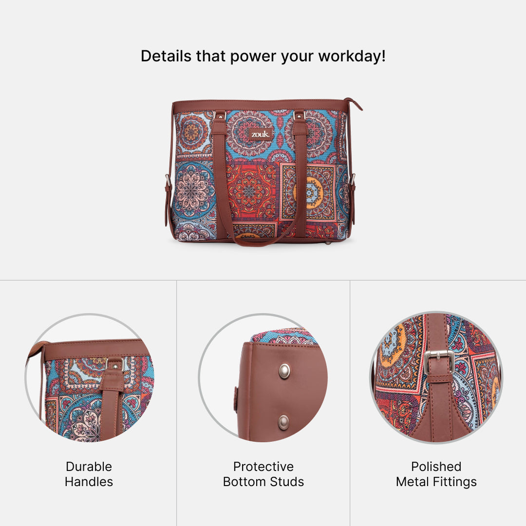 Multicolor Mandala Print Women's Office Bag
