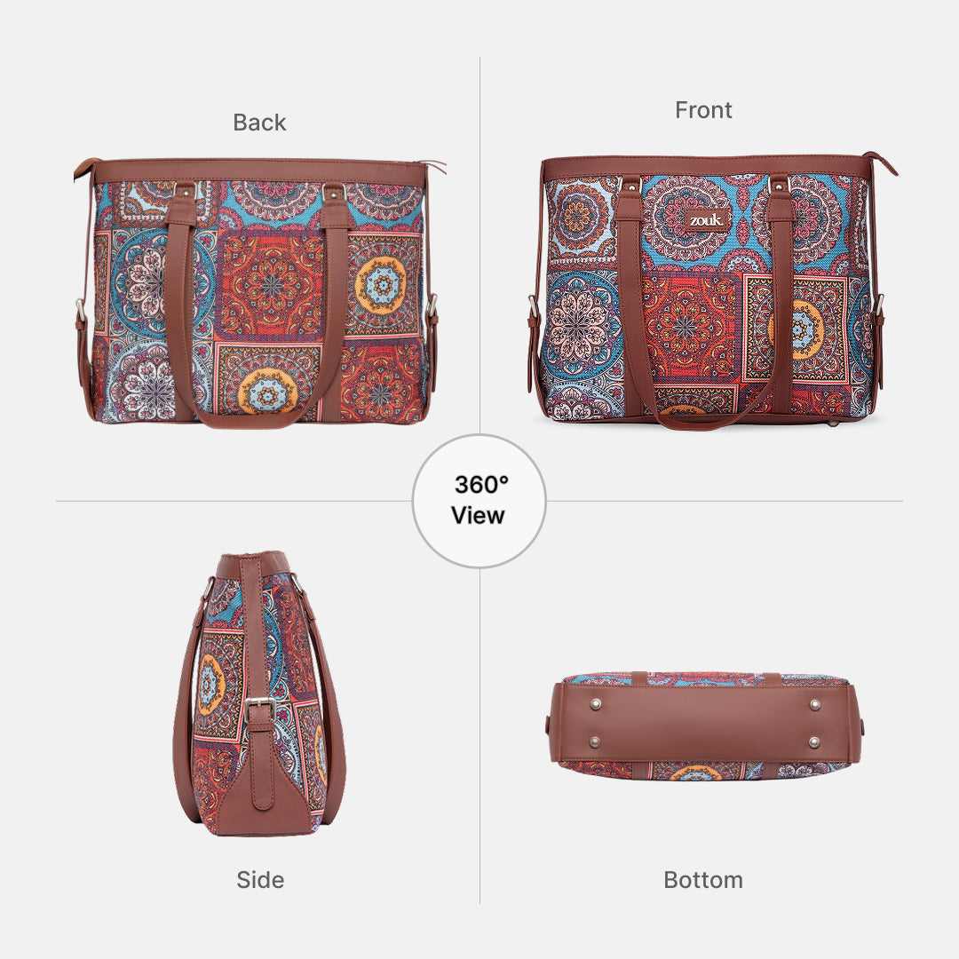 Multicolor Mandala Print Women's Office Bag