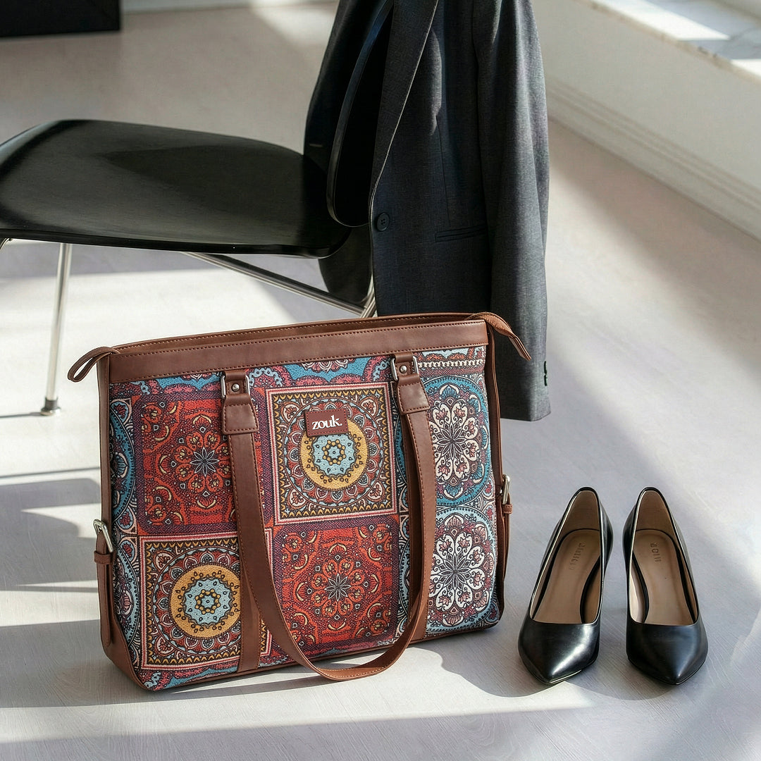 Multicolor Mandala Print Women's Office Bag