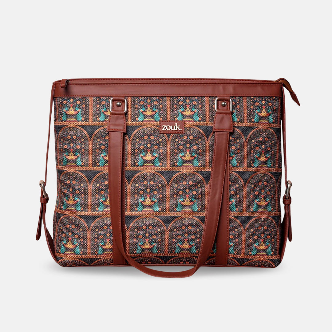 Royal Indian Peacock Motif Women's Office Bag