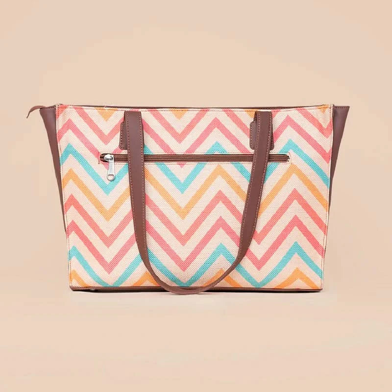 WavBeach & Lattice Lace - Office Tote Bag & Sling Bag Combo