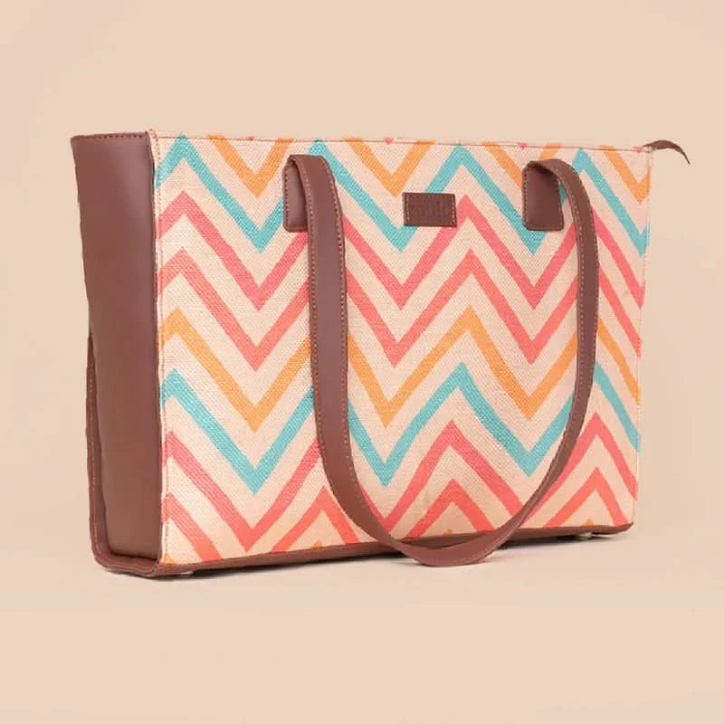 WavBeach & Lattice Lace - Office Tote Bag & Sling Bag Combo