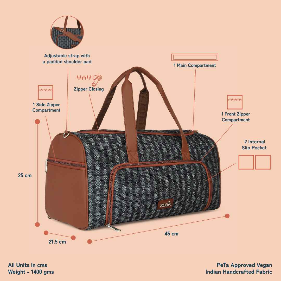 Hyderabad Ikat Weekender Duffle Bag