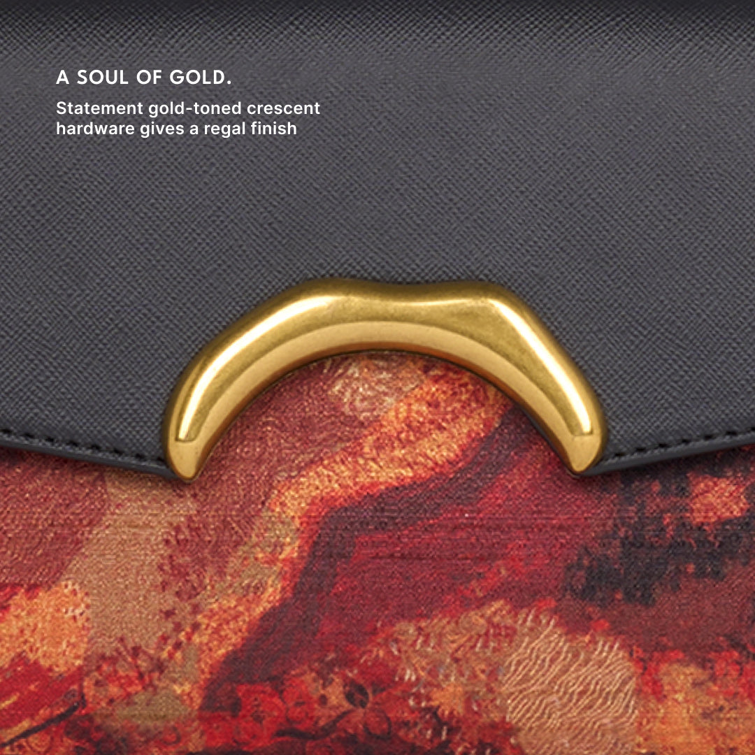 Citrine Zareen Clutch (Black Saffiano)
