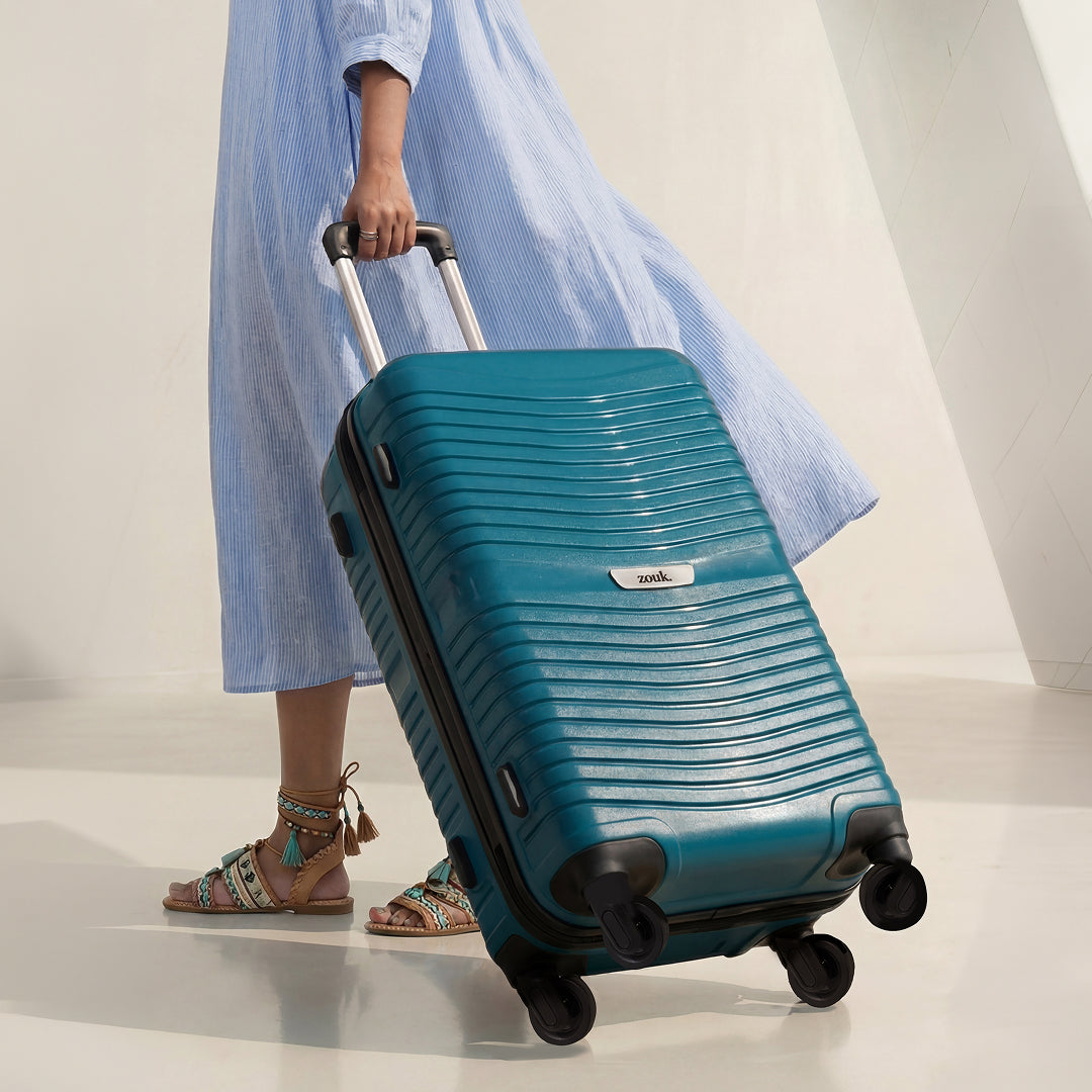 Teal Zoya Trolley Bag Combo (Cabin & Medium)