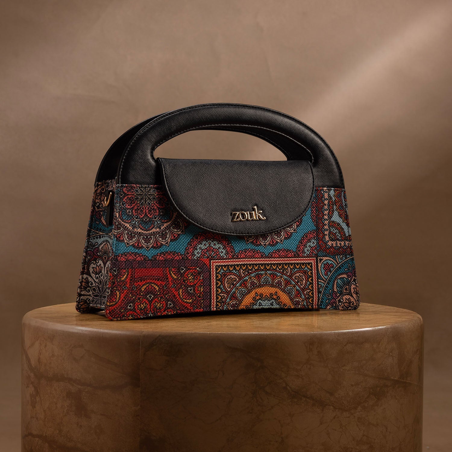 ZIP-Rhea Kapoor Ziya Sling Bag - Multicolor Mandala Print