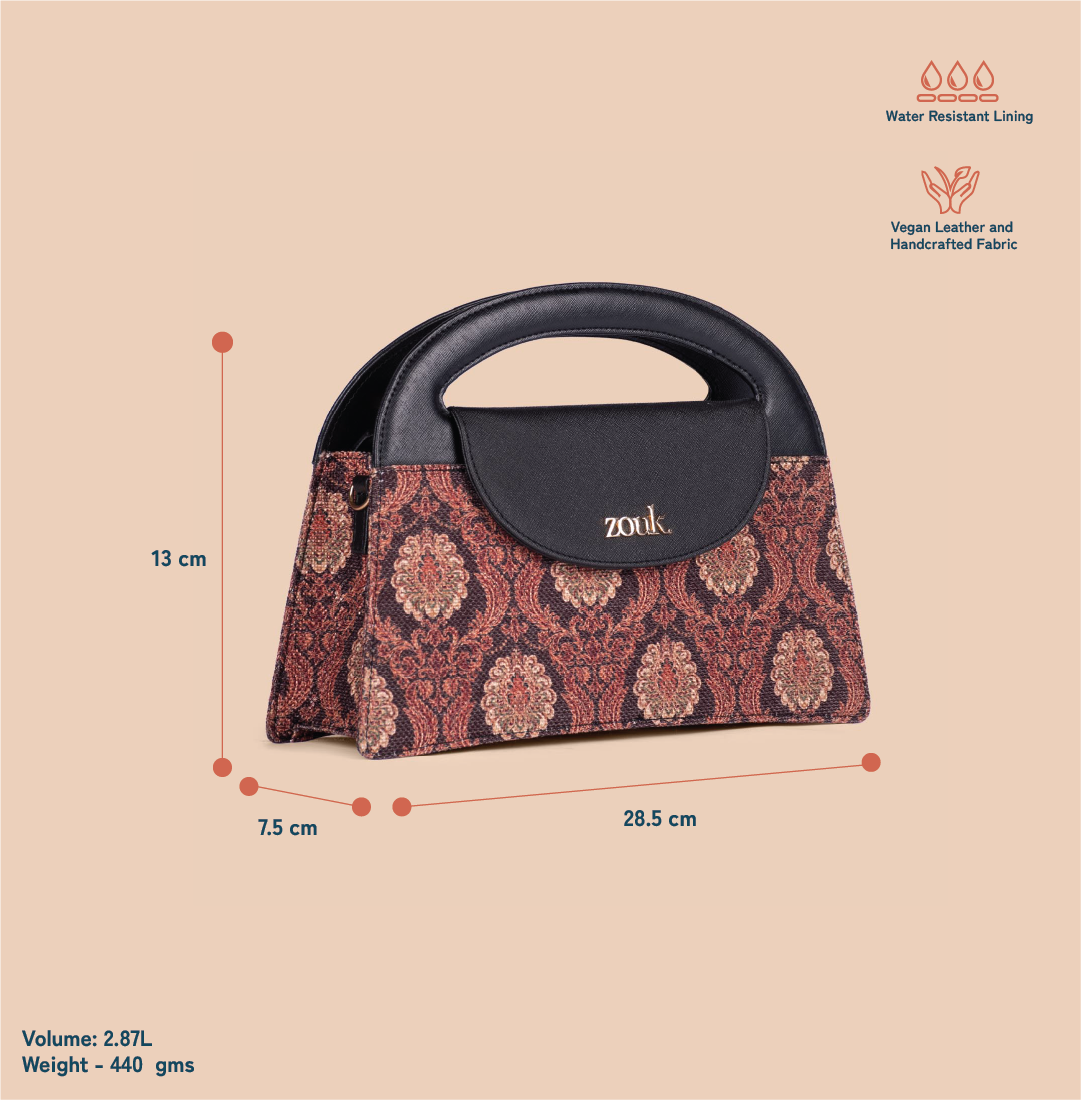 ZIP-Rhea Kapoor Ziya Sling Bag - Jodhpur Damask