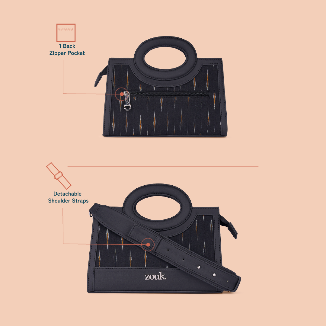 ZIP-Zoe Sling Bag - Ikat GreRe