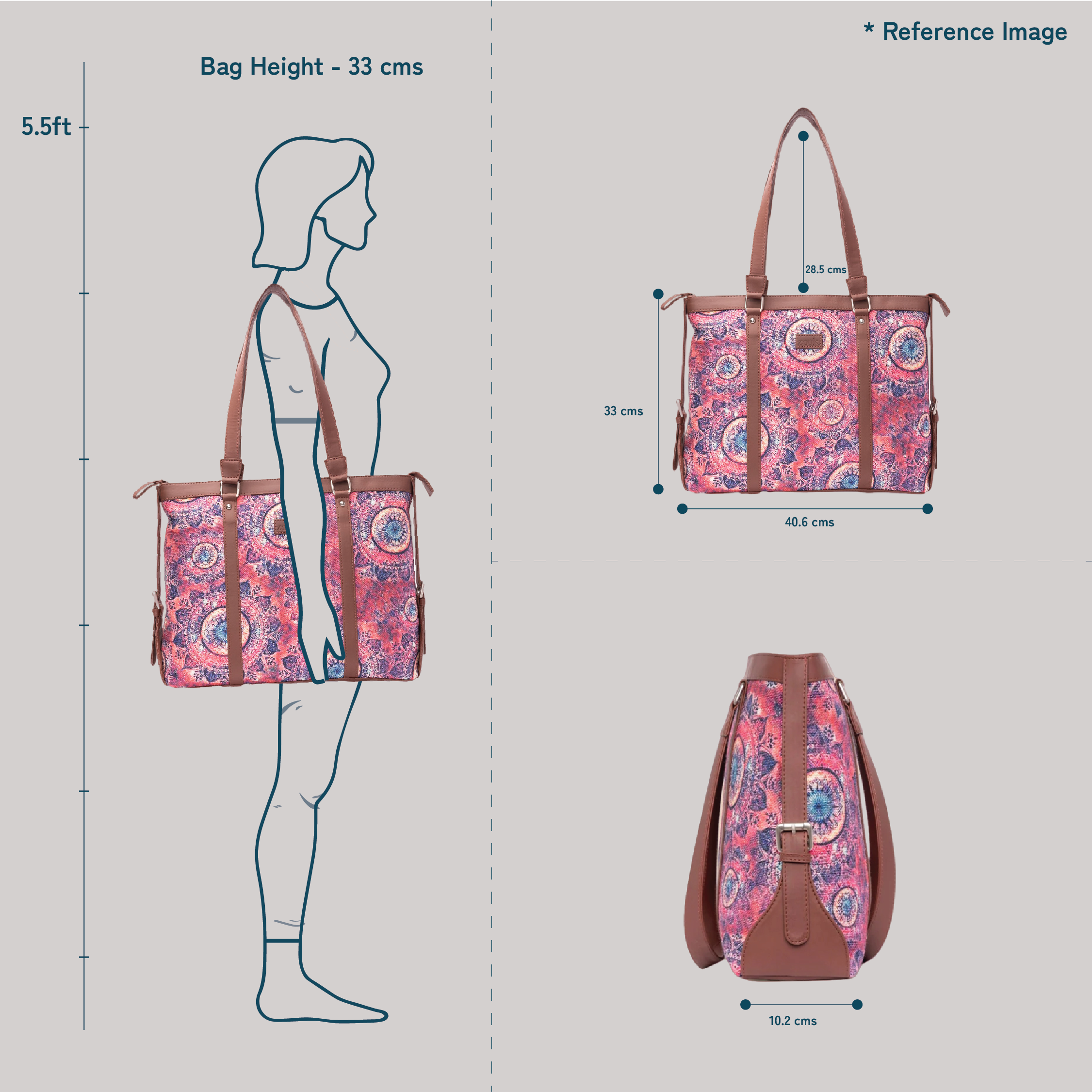 Mughal Garden Print Women's Office Bag
