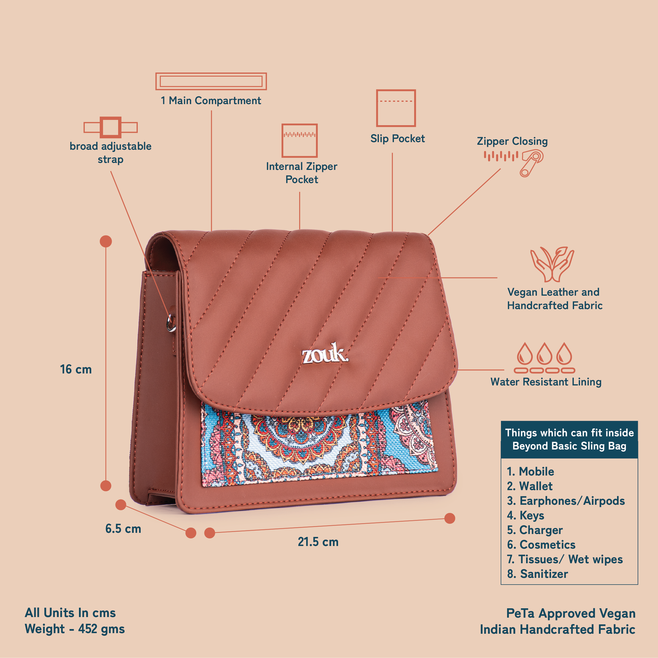 Multicolor Mandala Print Beyond Basic Sling Bag