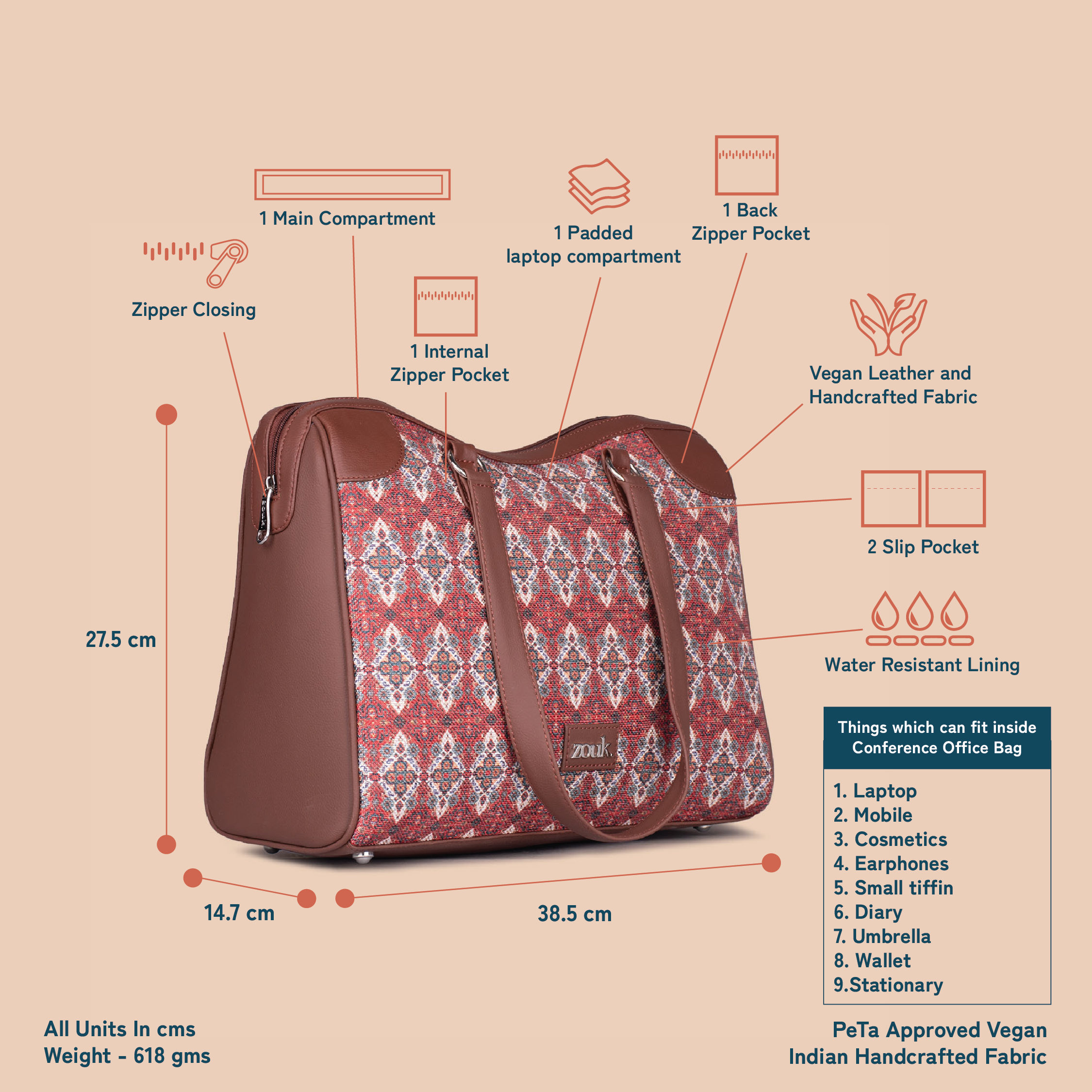 Bidri Kaiser Conference Office Bag