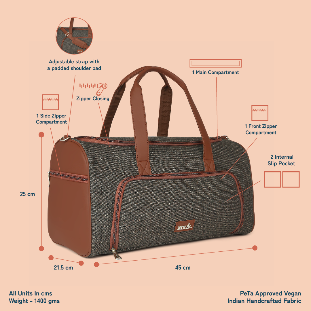 ZIP-Bristel Weekender Duffle Bag