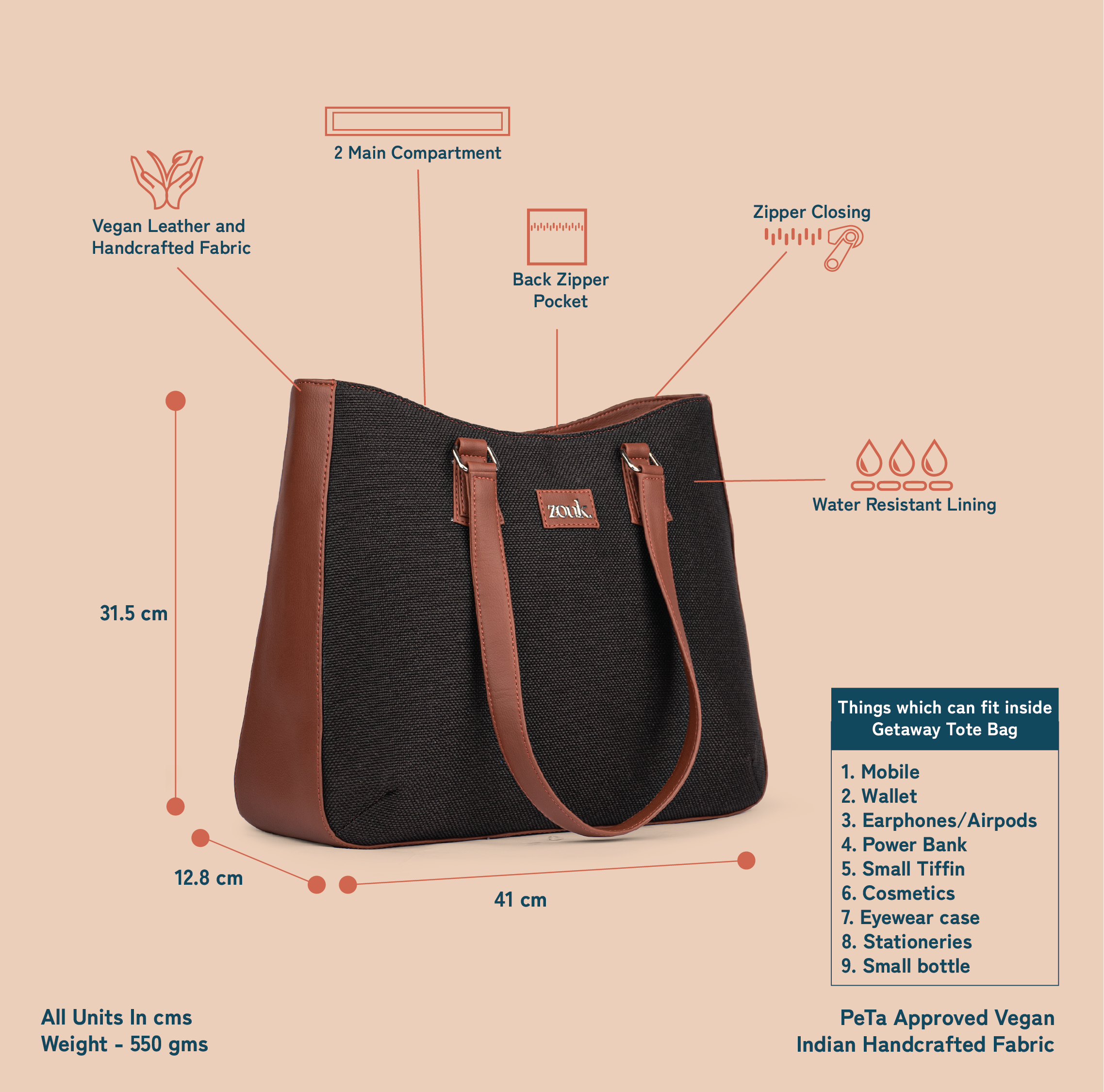 Jet Black Getaway Handbag