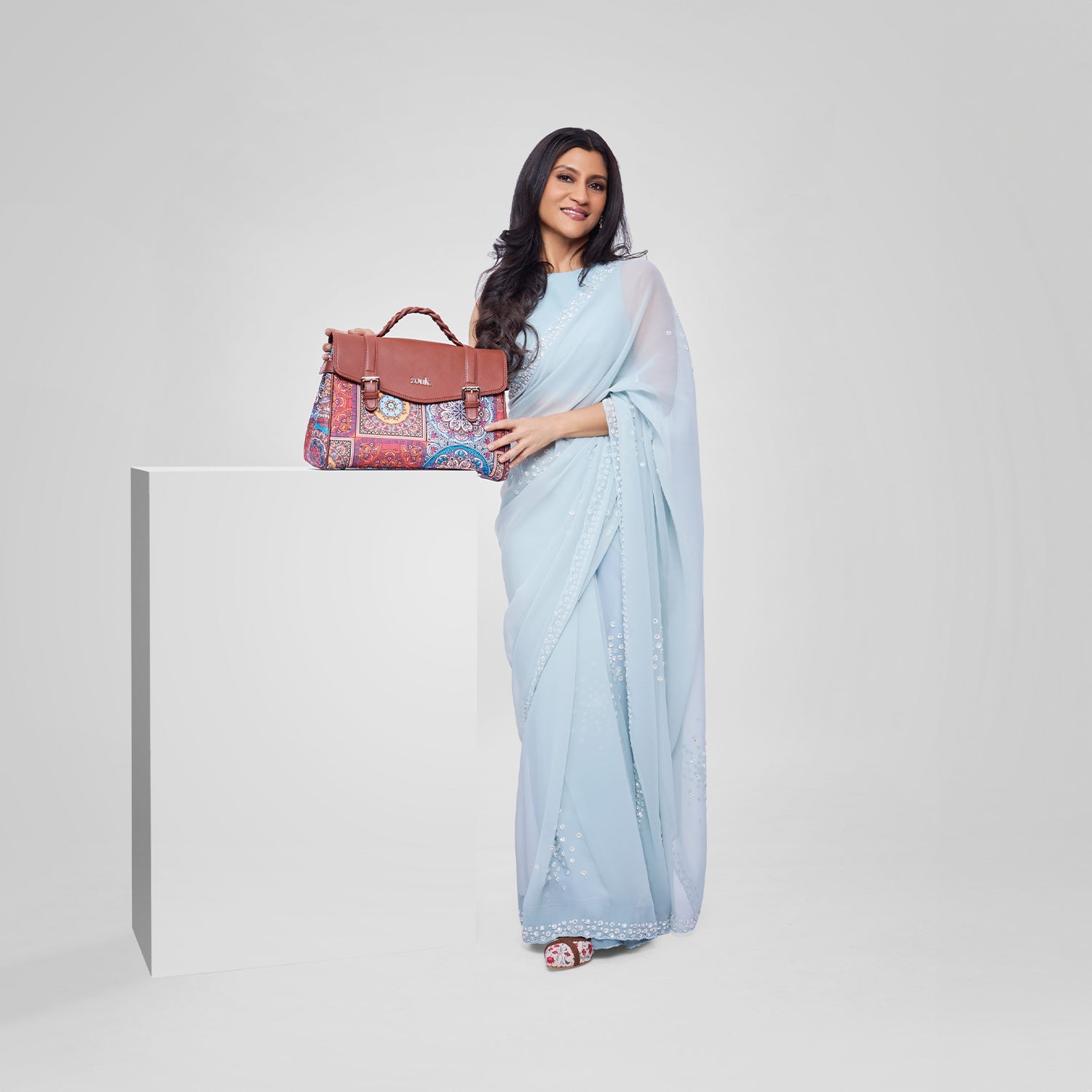 ZIP-Konkona Heritage Satchel Bag - Multicolor Mandala Print