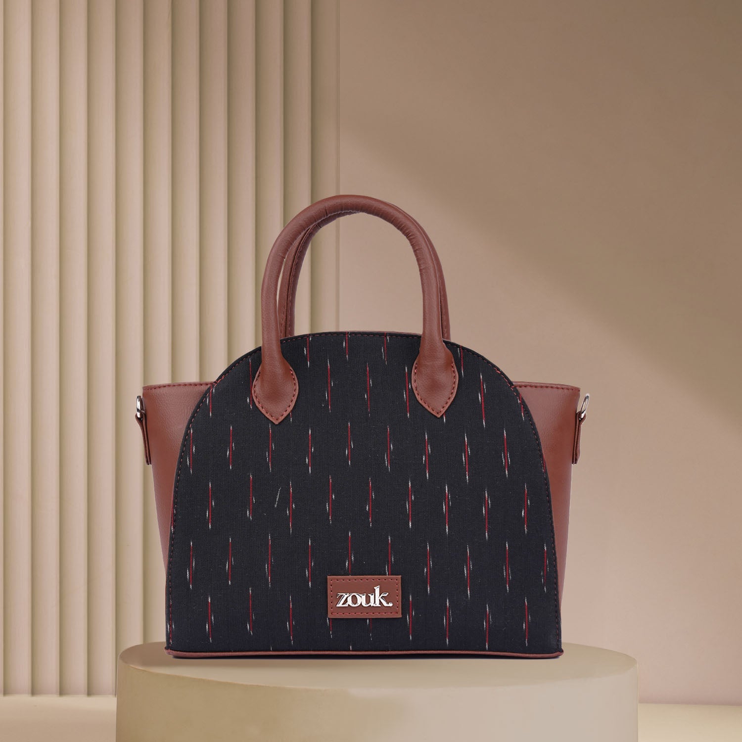 Konkona City Satchel Bag - Ikat GreRed