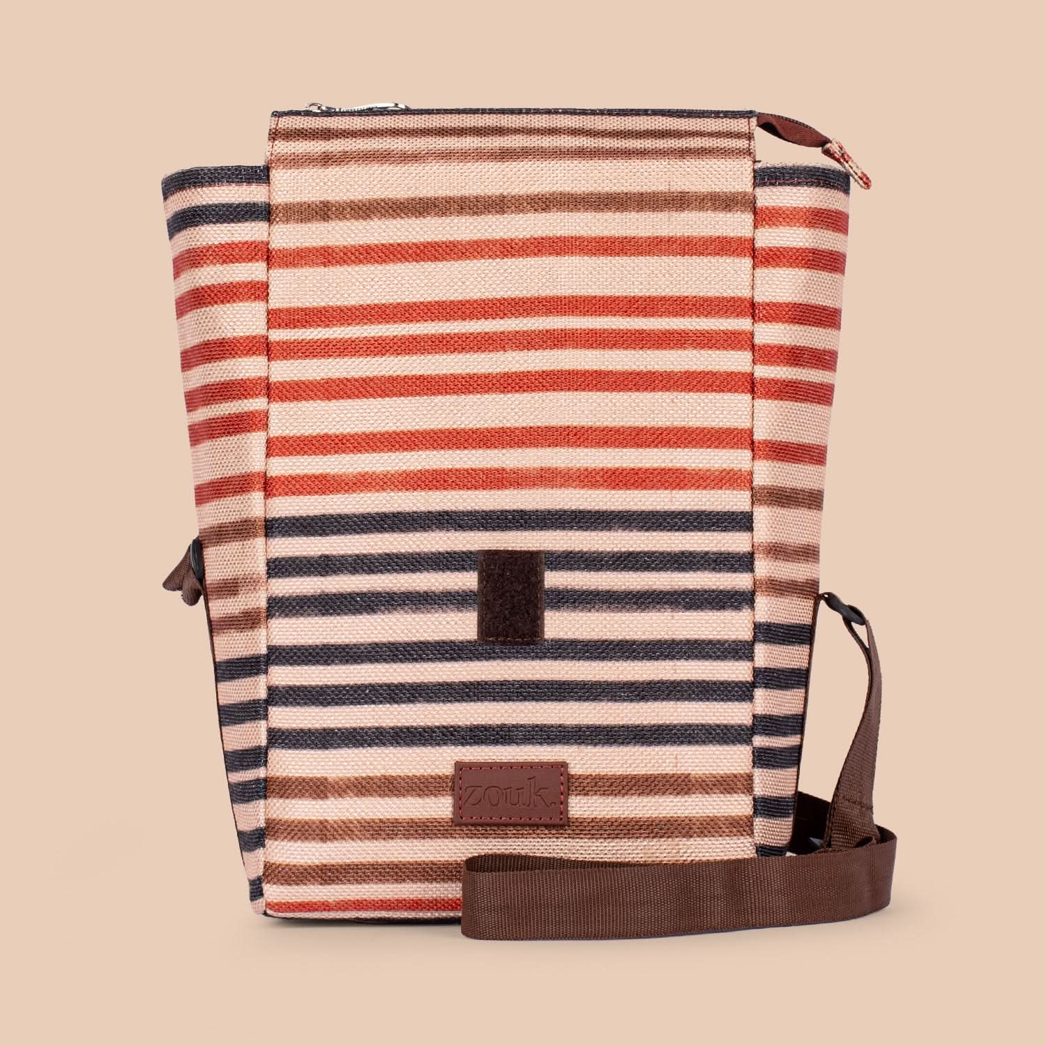 ZIP-Qutub Stripes Roll Up Lunch Bag