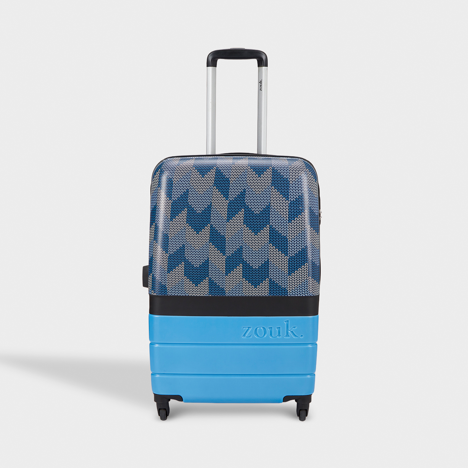Himachal Chevron Blue Raahi Trolley Bag Combo (Cabin & Large)